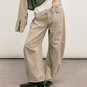 Free People We The Free Good Luck Mid-Rise Barrel Jeans